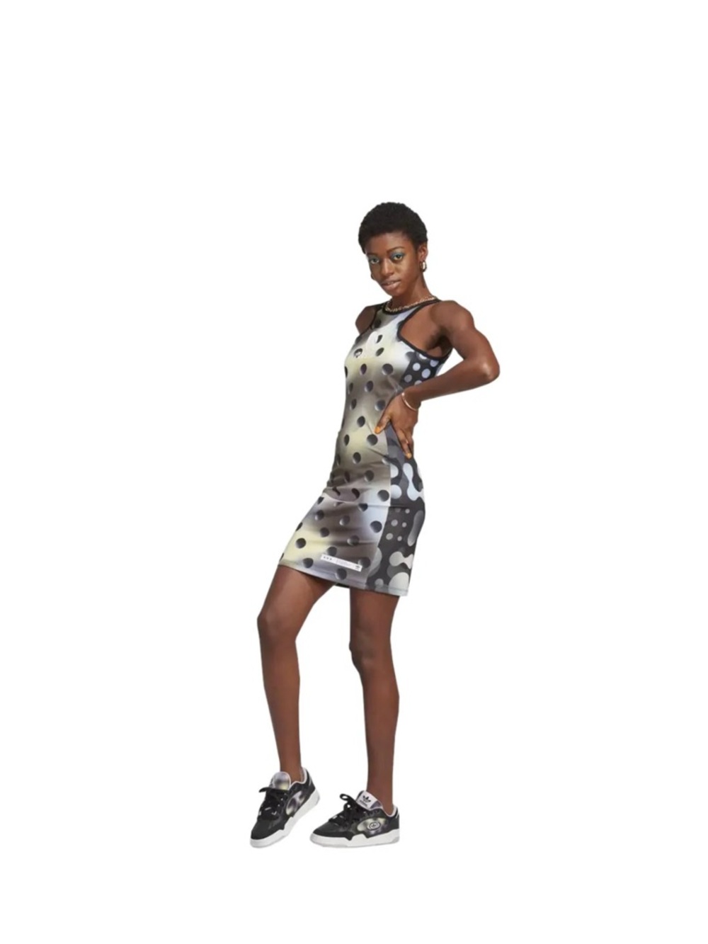 NWT Adidas Polka Dot Bodycon ‘Always Original’ Tank Dress (size Medium) - Picture 6 of 16